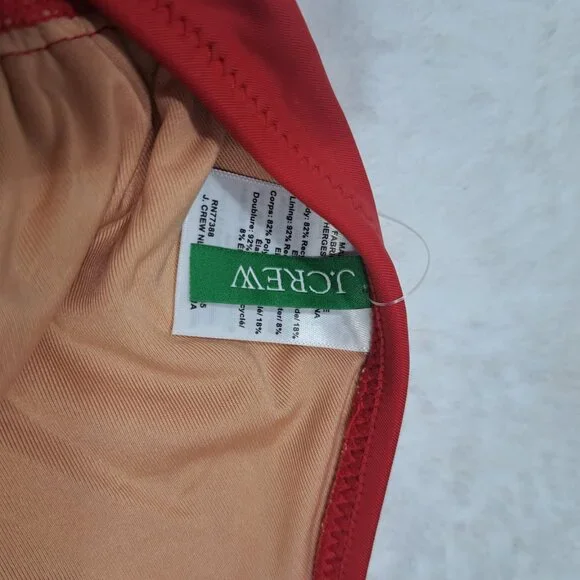 J Crew Halter Tie Back Bikini Top Small Red Bright Cerise Swim Suit BY633 J.Crew - Picture 8 of 9